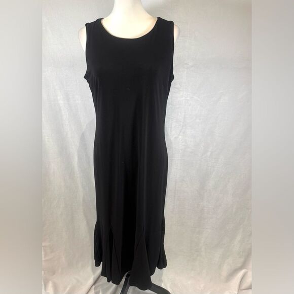 Julian Taylor black flared hem midi dress size 12 - Picture 1 of 7